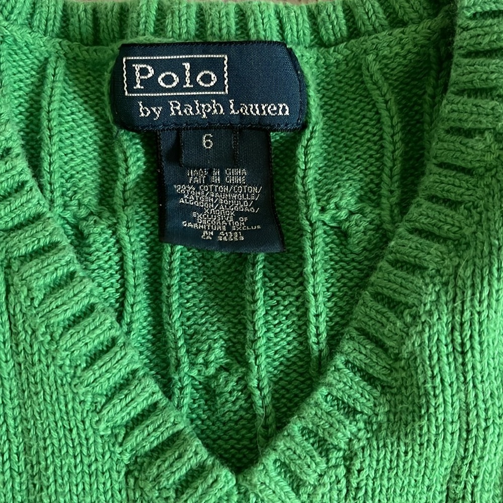 Polo by Ralph Lauren kids green cable vest - Picture 2 of 3
